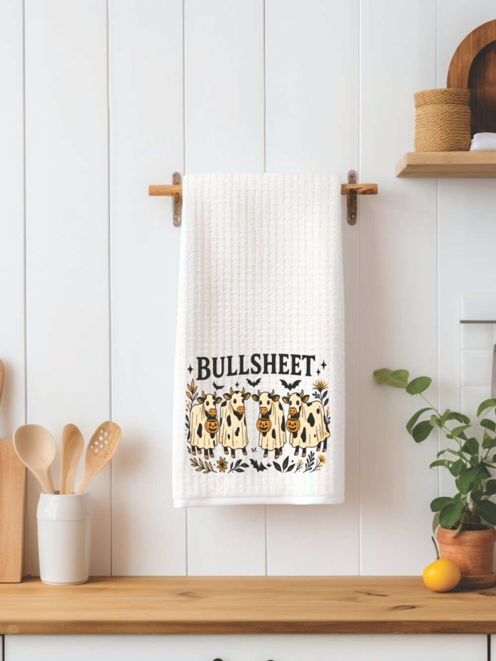 Funny Halloween Cows Bullsheet Decorative Kitchen Tea Towel
